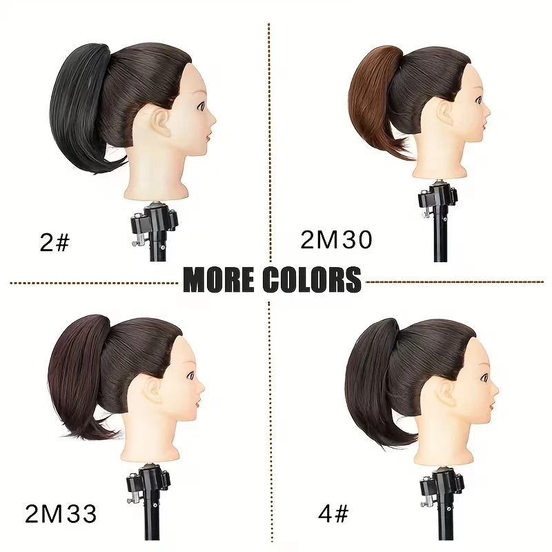 10Inch Synthetic Short Straight Hair Extension Claw Clip-in Ponytail Black Brown High Temperature Fiber Hairpiece for Women