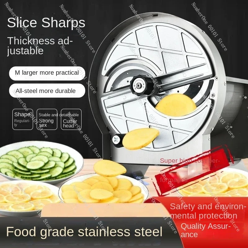 Electric slicing and shredding machine, commercial potato, lemon, fruit, vegetable, ginger hand cranked thickened slicing tool