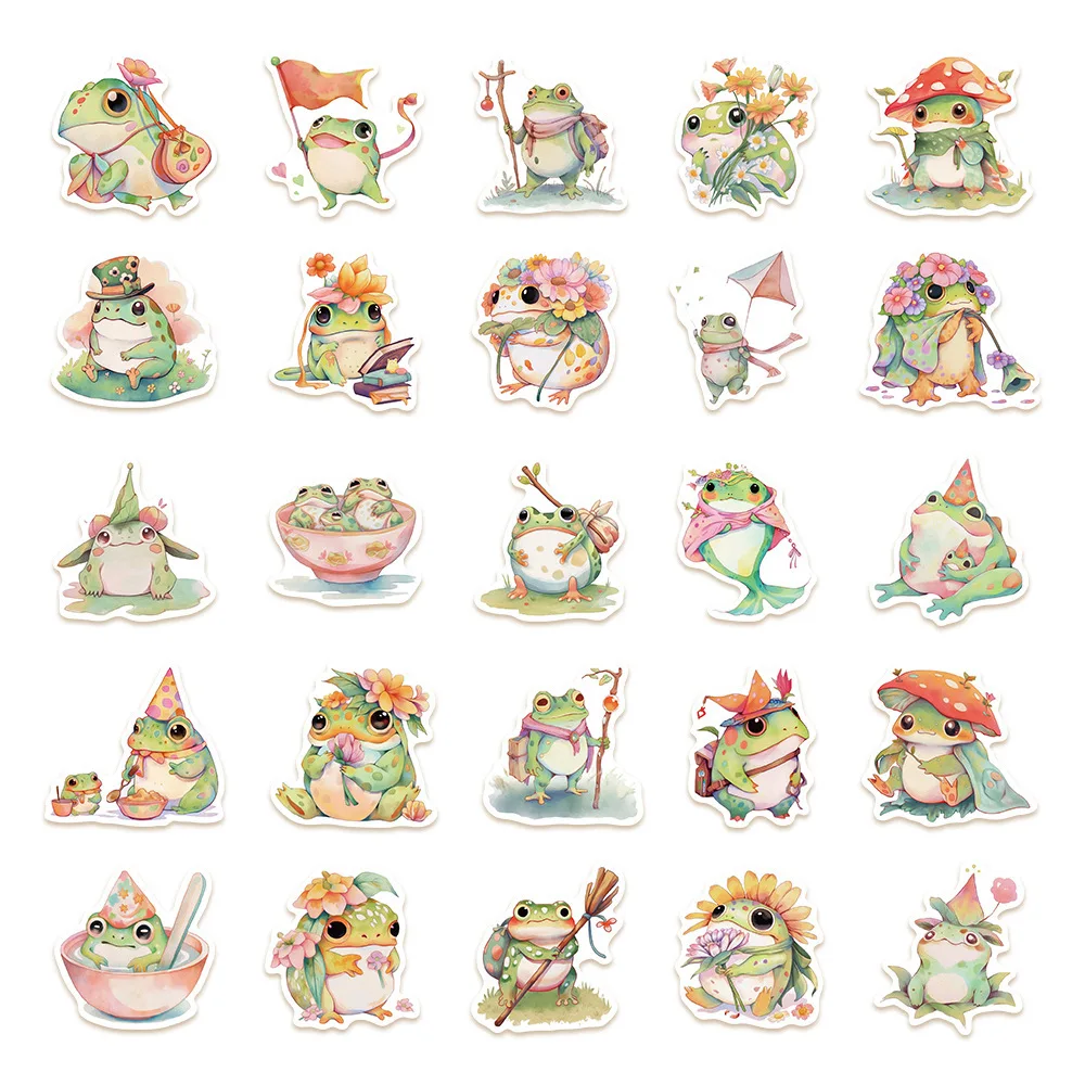 

10/30/50PCS Cute cartoon color Juice Fat frog Stickers Doodle Kids Toy Gift Decorative Water Cup Pencil Box Laptop Computer