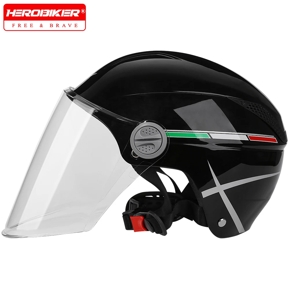 

Motorcycle Helmet Summer Breathable Helmets Motorcycle Protective Safety Helmets Clear Lens Helmet Electric Riding Helmets