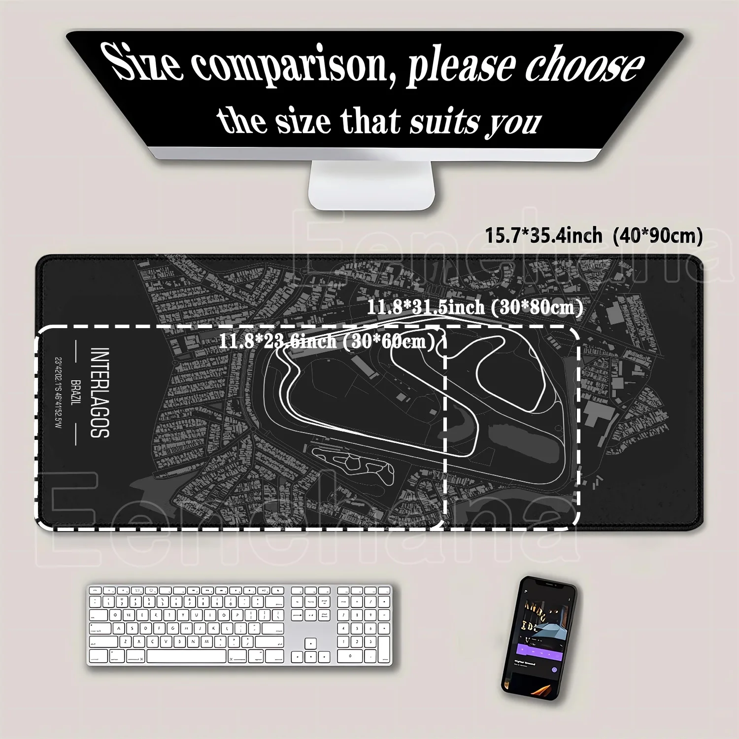 لوحة ماوس دوائر السباق من Formula 1، لوحة ماوس عالية الدقة، لوحة مفاتيح ممتدة للألعاب، ملحقات ألعاب كبيرة مقاس XXL، لوحة ماوس #4