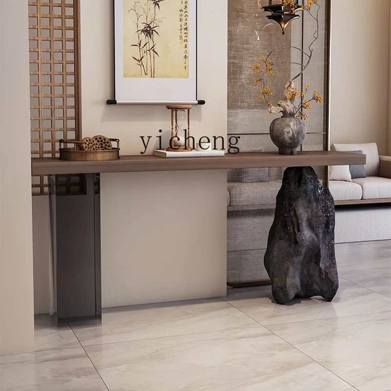 Zz طاولة مدخل من الخشب الصلب فندق B & B طاولة مدخل الممر على الحائط مكتب مدخل منزلي #2