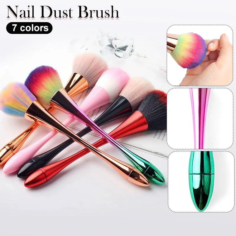 Professional Nail Art Dust Brush Long-Handled Manicure Brushes Tools Multi-Function Cleaner Super Fluffy Soft  Makeup Brush