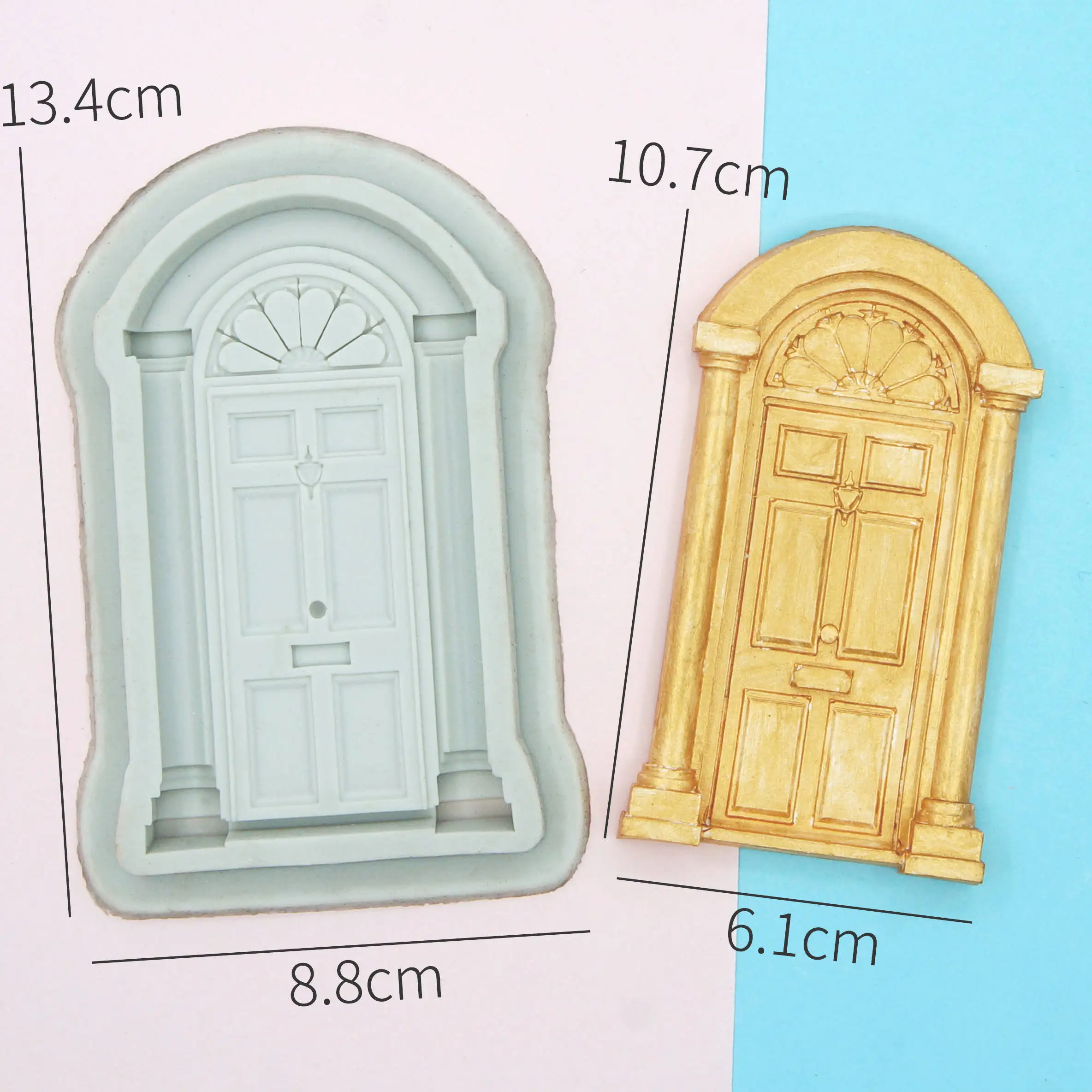 Retro Door Silicone Mold Frame Border Fondant Cake Decorating Cookie Baking Christmas Candy Chocolate Gumpaste Moulds