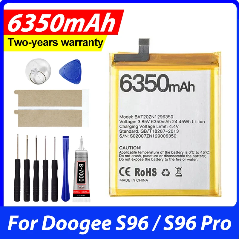 

100% NEW Brand New BAT20ZN1296350 Battery 6350mAh For DOOGEE S96 S96 Pro S96 GT Mobile Phone Bateria