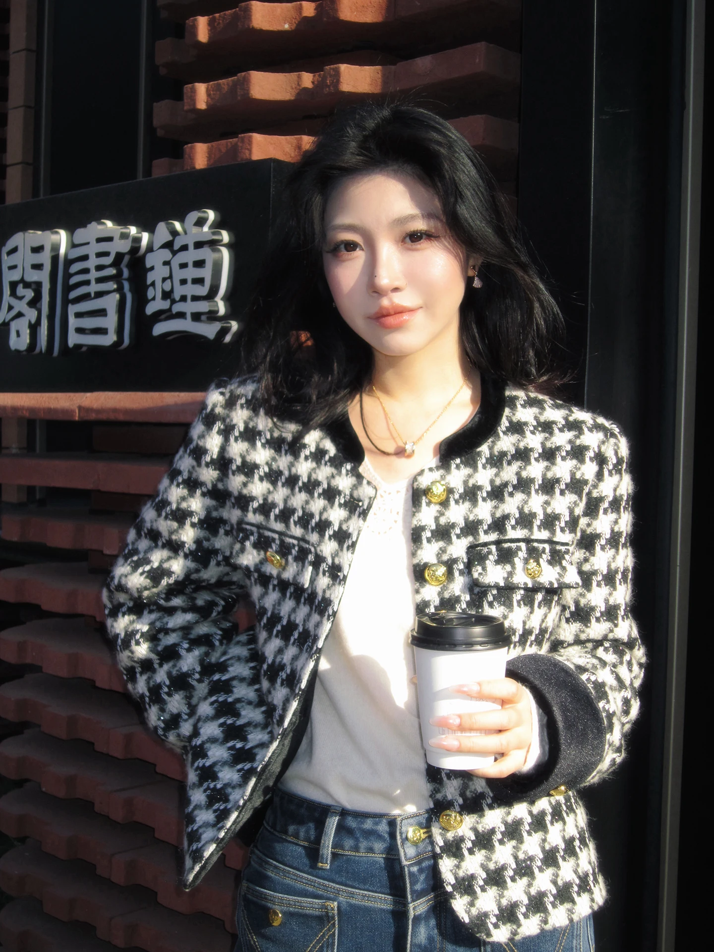 

Warm Plaid Goose down Jaet White Goose Feather Pruning Australian Wool ME【Thousand Bird Star】MESA5690 Casual Sle Long Sle...