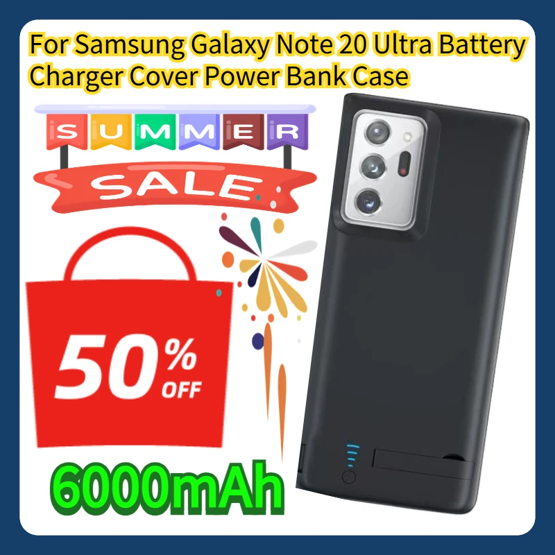 

For Samsung Galaxy Note 20 Ultra Battery Charger Cover 6000mAh Power Bank Case