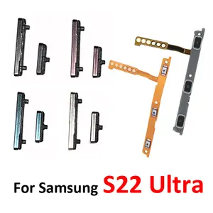 Bilashmart Phone BackShell Power Volume Button Samsung Galaxy S22 Ultra S908 S908B S908U External On Off Side Key Parts