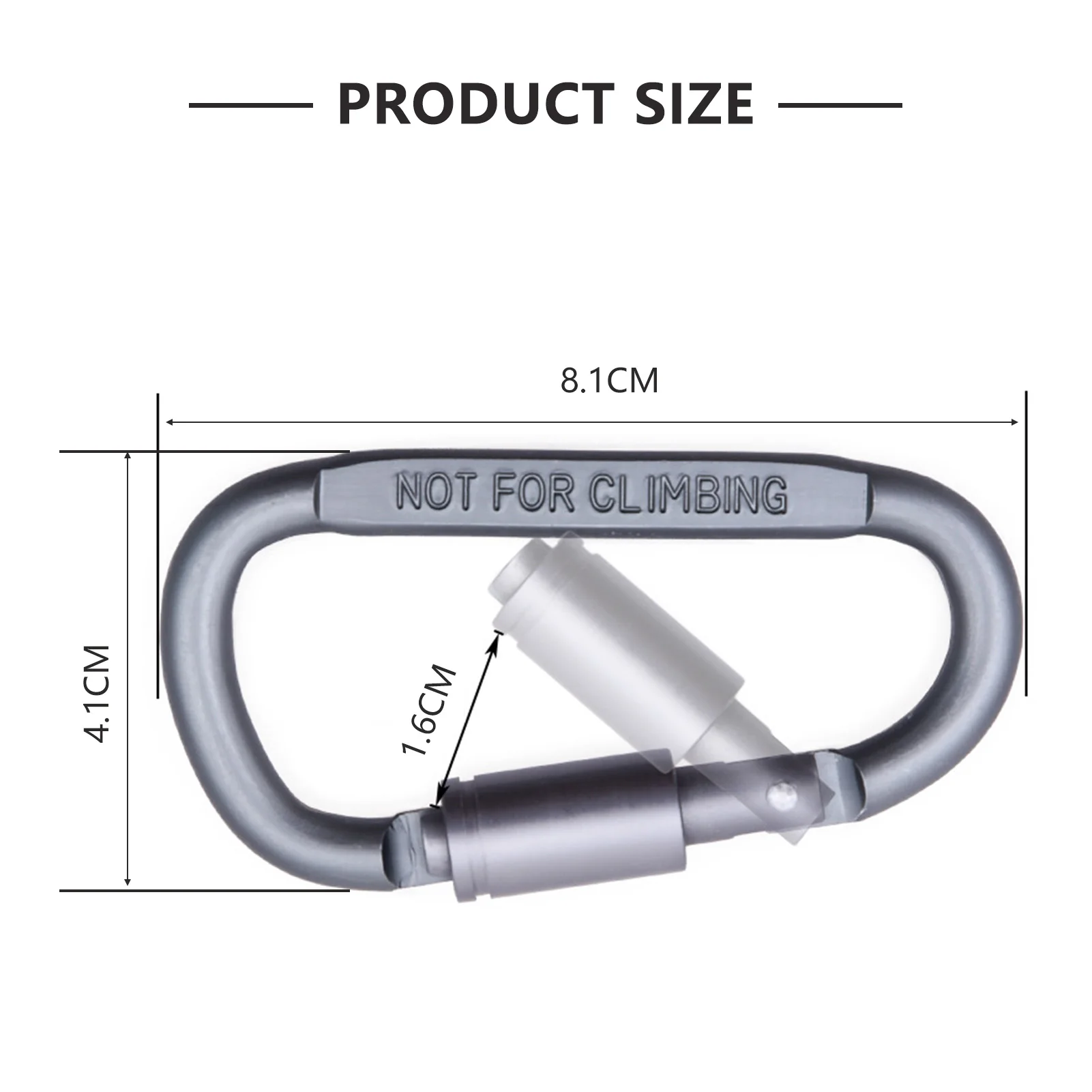 D-ring gantungan kunci besar, gantungan kunci pegas logam pekerjaan berat untuk perjalanan memancing