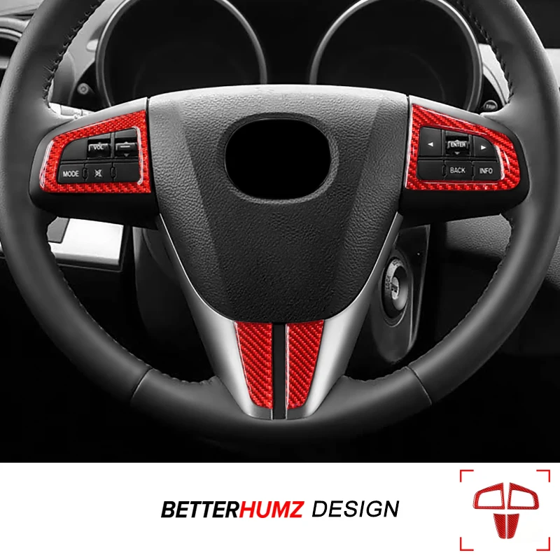 Für Mazda 3 Axela 2010-2013 Carbon Fiber Lenkrad Panel Abdeckung Trim Aufkleber Tuning Dekoration Auto Innen Zubehör