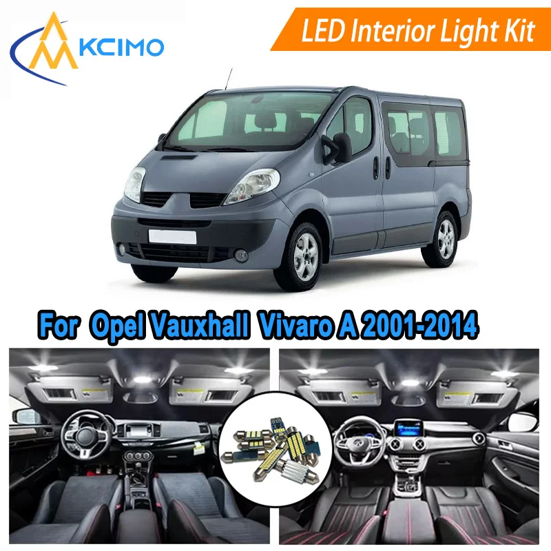 

Canbus LED Kit Interior Light Bulbs For Opel Vauxhall Vivaro A 2001-2014 ,Door Lights Super Bright Light Set Easy Install