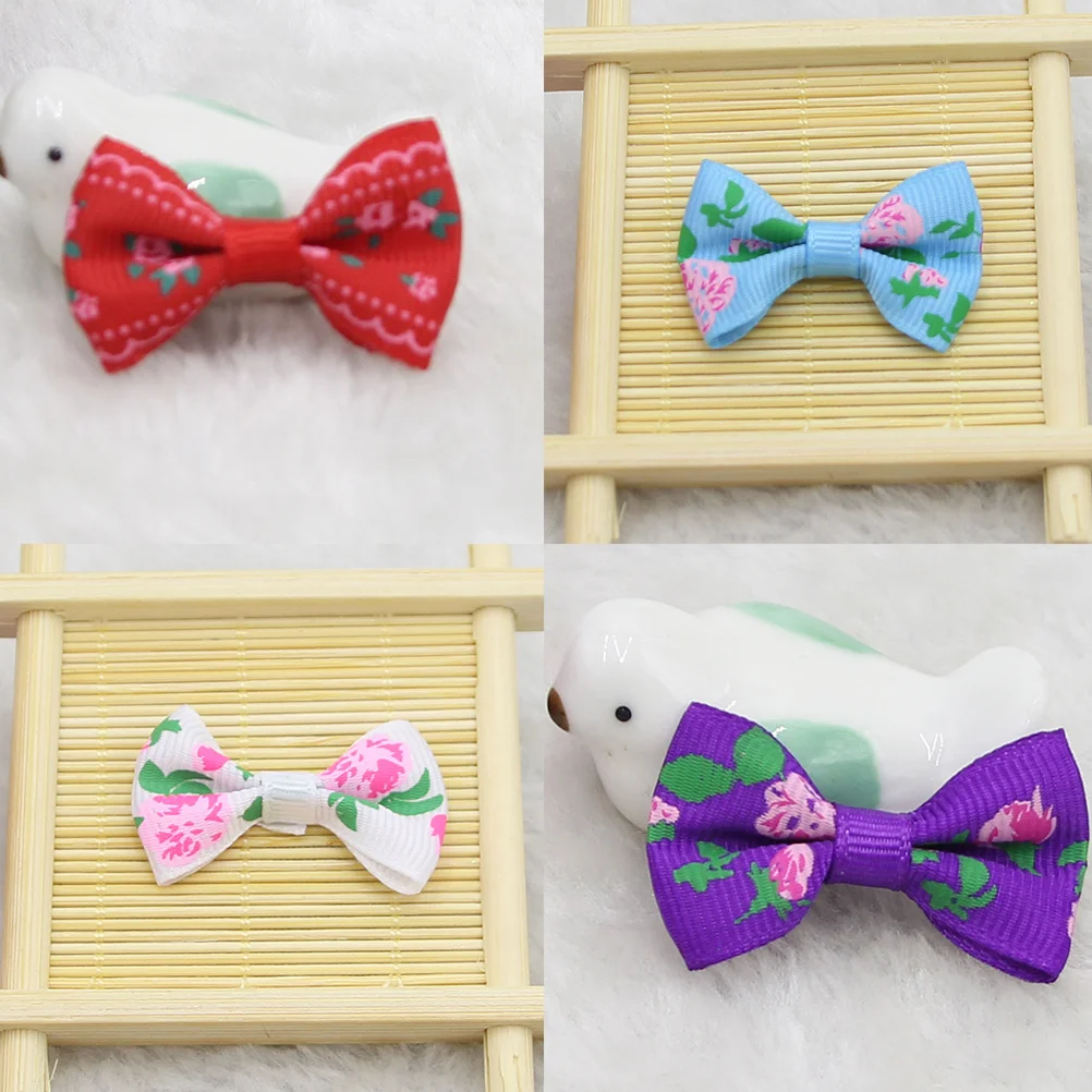 60Pcs Handmade Ribbon Bows Hair Accessories for Baby Girls Kids DIY Fabric Flower Patterns Crafts Ribbon Ornaments Gift Decor