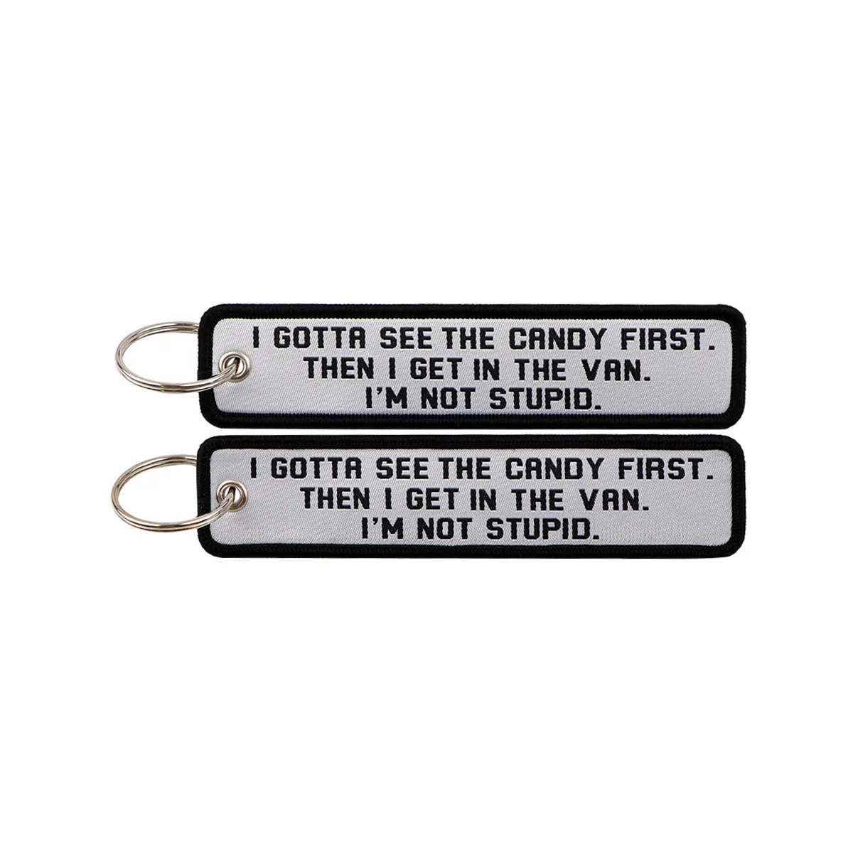Funny Quotes Series Embroidery Key Fobs Keychain