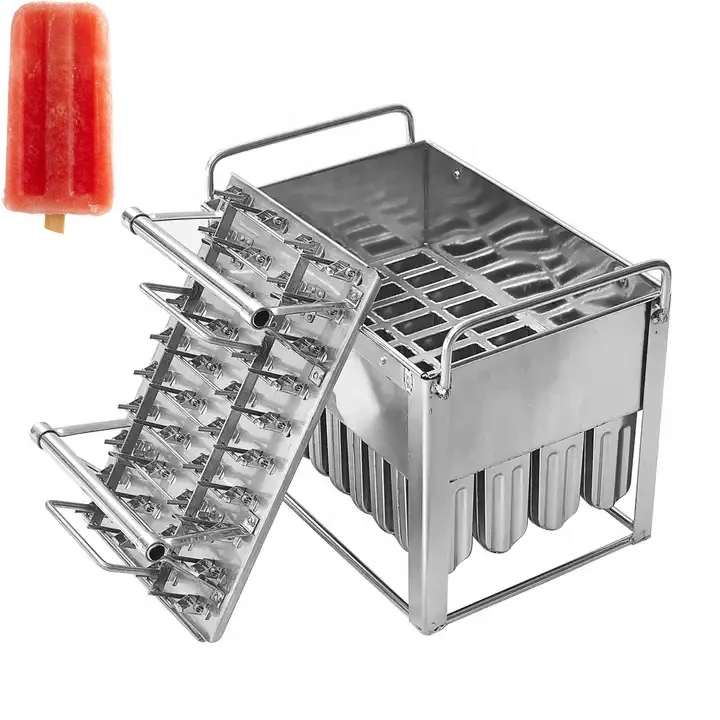 Custom 6 Cavities Kitchen Tools Diy Stainless Steel Popsicle Containers Molds Tray Ice Cream Tools