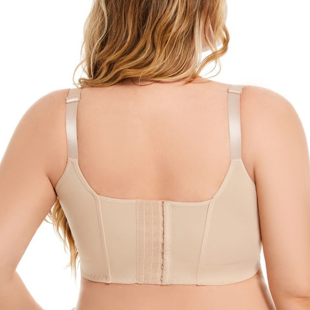 Traceless Plus Size Bra Deep V Thin Version Glossy Underwire Push-up Adjustable Anti-sagging Women's Underwear