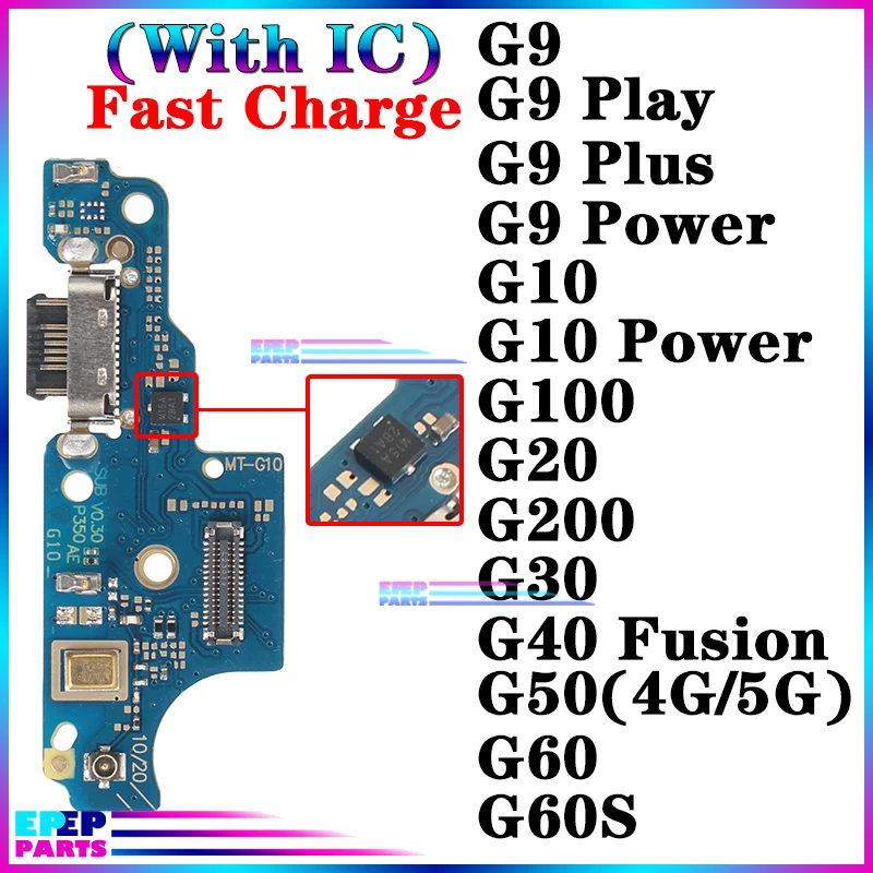 

Usb Dock Charger for Motorola Moto Connector Ports G30 G40 G50 G60S G9 G100 G200 Power Plus Play Charging Board Module Flex