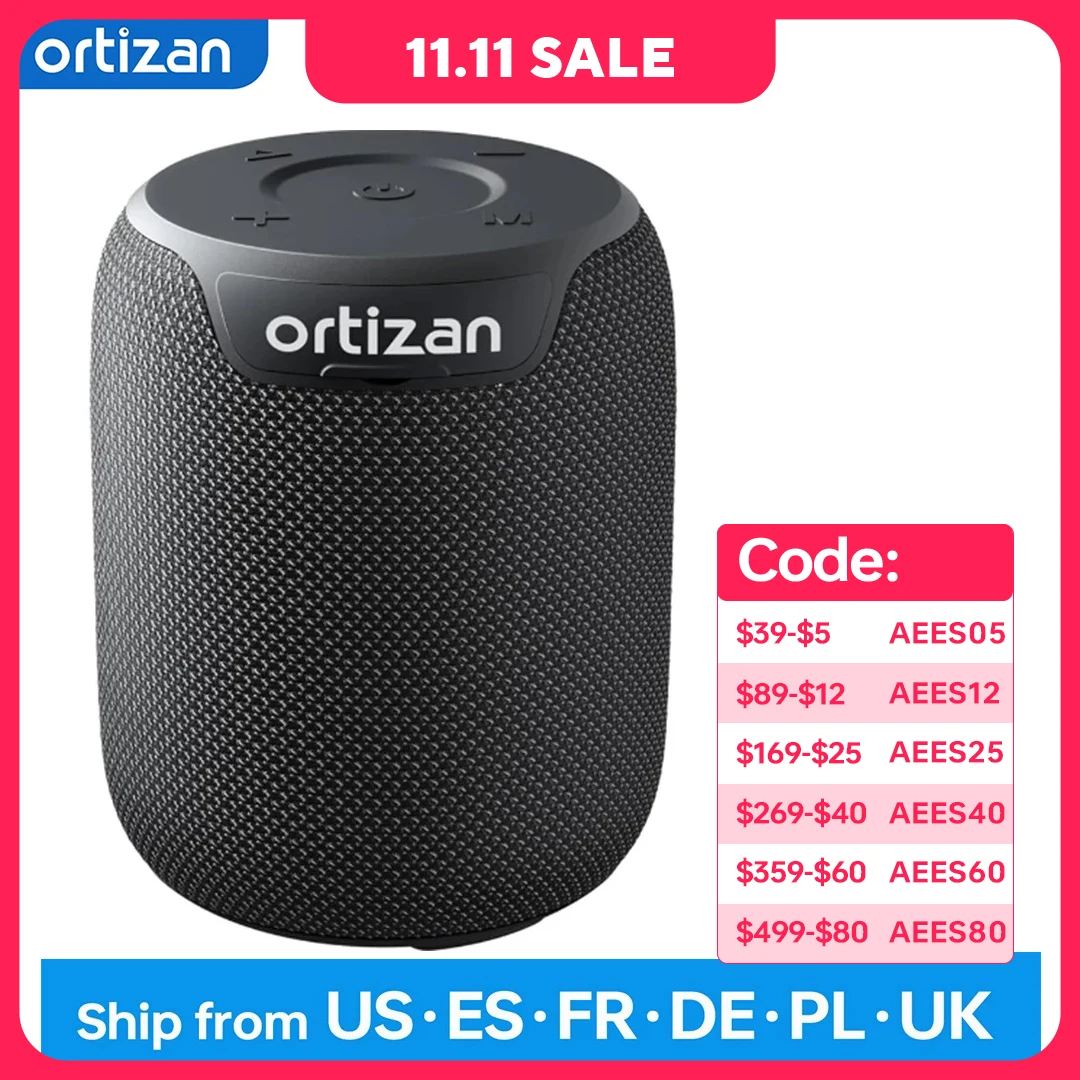 Ortizan Bluetooth Speaker, Wireless Portable Speakers with Subwoofer, 15W Louder Volume, Longer Playtime, Bluetooth 5.3, TWS,TF