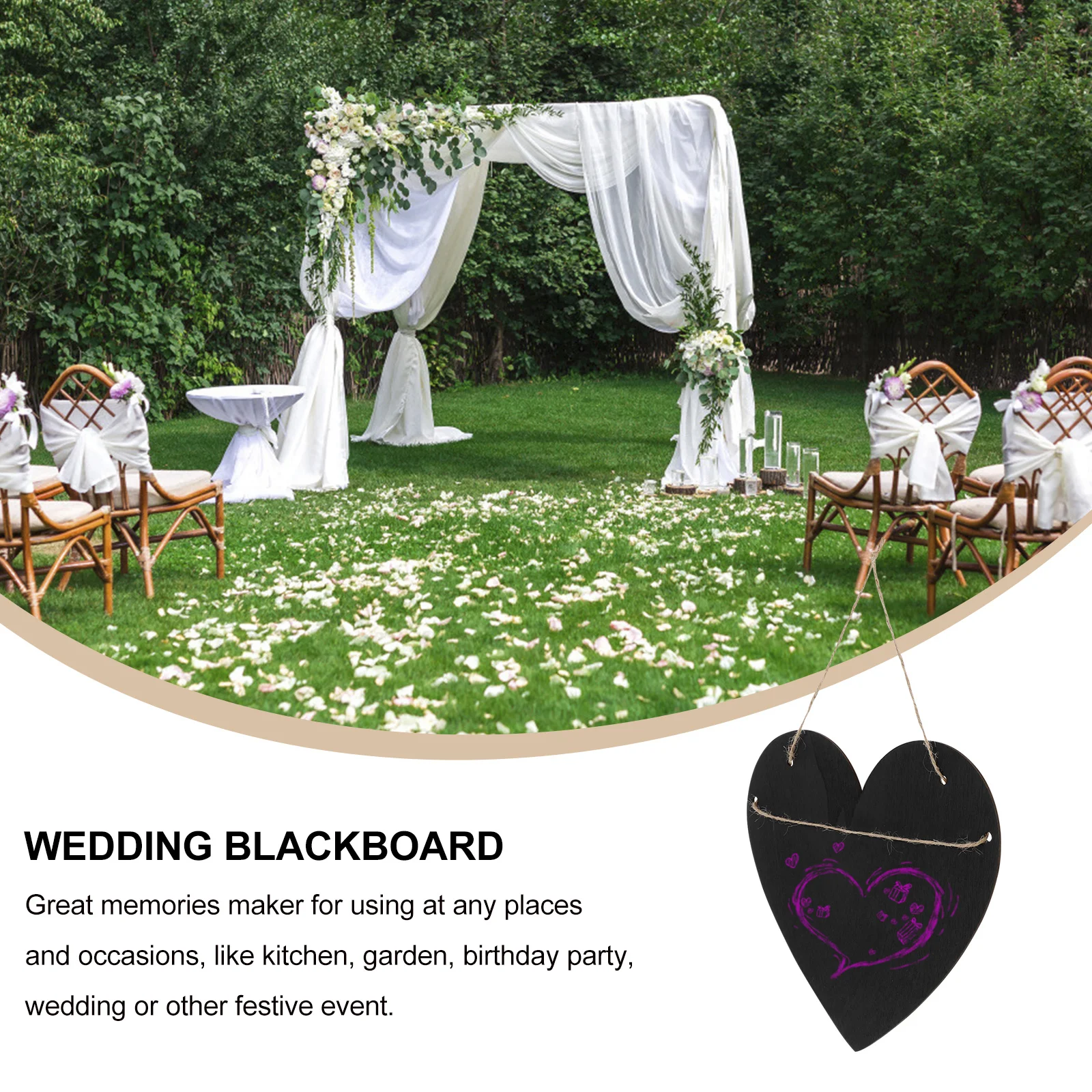 

2Pcs Wooden Blackboard Sign Hanging Mini Chalkboard Erasable Message Board Home Decor Writing Chalkboard Blackboard Sign