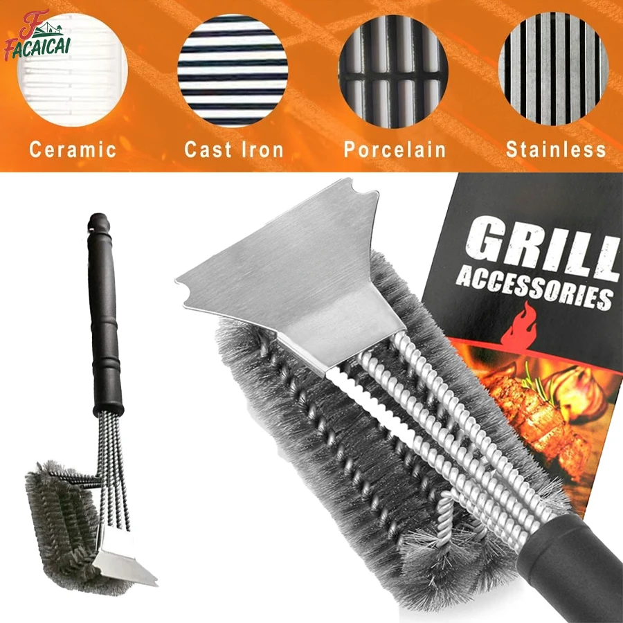

Barbecue Grill BBQ Brush Clean Tool, Grill Accessories, Stainless Steel Bristles Non-stick Cleaning Brushes Barbecue accessories