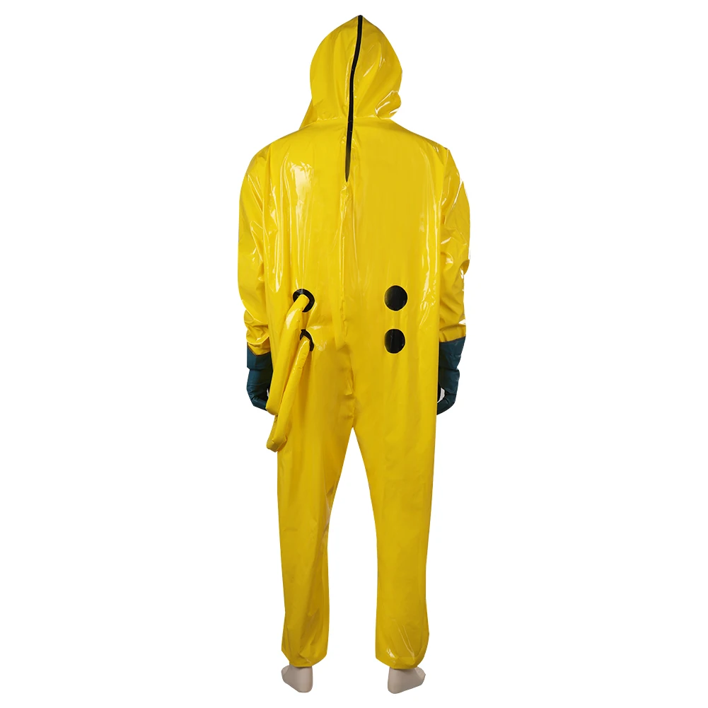 The Backrooms Cosplay Wanderer Costume Adult Men Yellow Jumpsuit Mask Gloves Outfits Halloween Carnival Party Disguise Suit