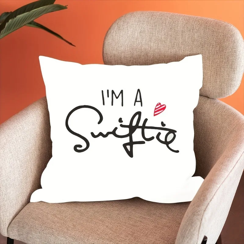 Swiftie Fan Pattern Throw Pillow Cover Graphic Pillowcase Christmas Party Ornament Pillowslip New Year Gift Ts Merch Decorate