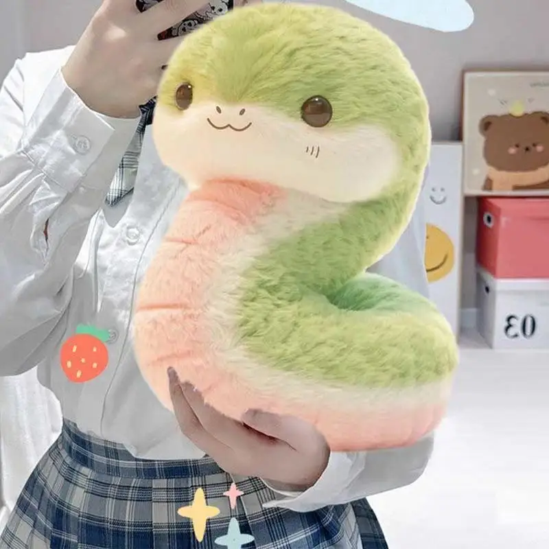 Snake Plushie Stuffed Animals Cartoon Snake Doll 9.8 Inch Soft Animal Snake Plush Toys KidsPlush Toy Pillows For Kids Adults