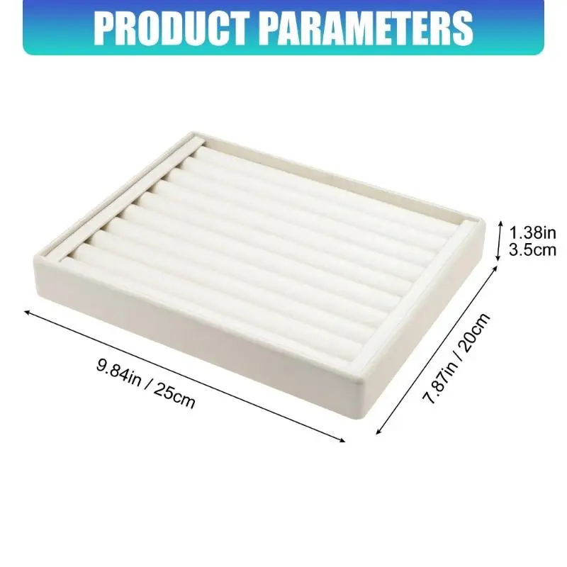 A52E Hochwertiges Multi-Ringhalter-Tablett aus Leder, 20 x 25 für professionelle Präsentation und persönliche Sammlung – Detail 6