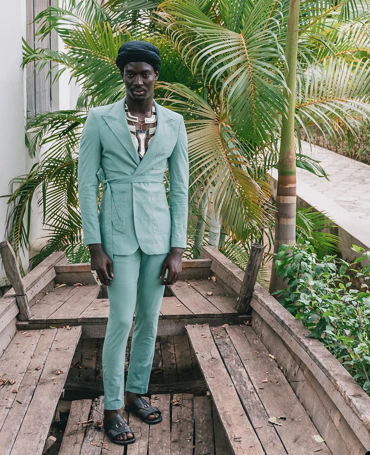 بدلة رجالية خضراء 2 قطعة سروال بليزر مع حزام بلغت ذروتها طية صدر السترة الأعمال الرسمية سليم صالح الزفاف العريس زي أوم مخصصة #2