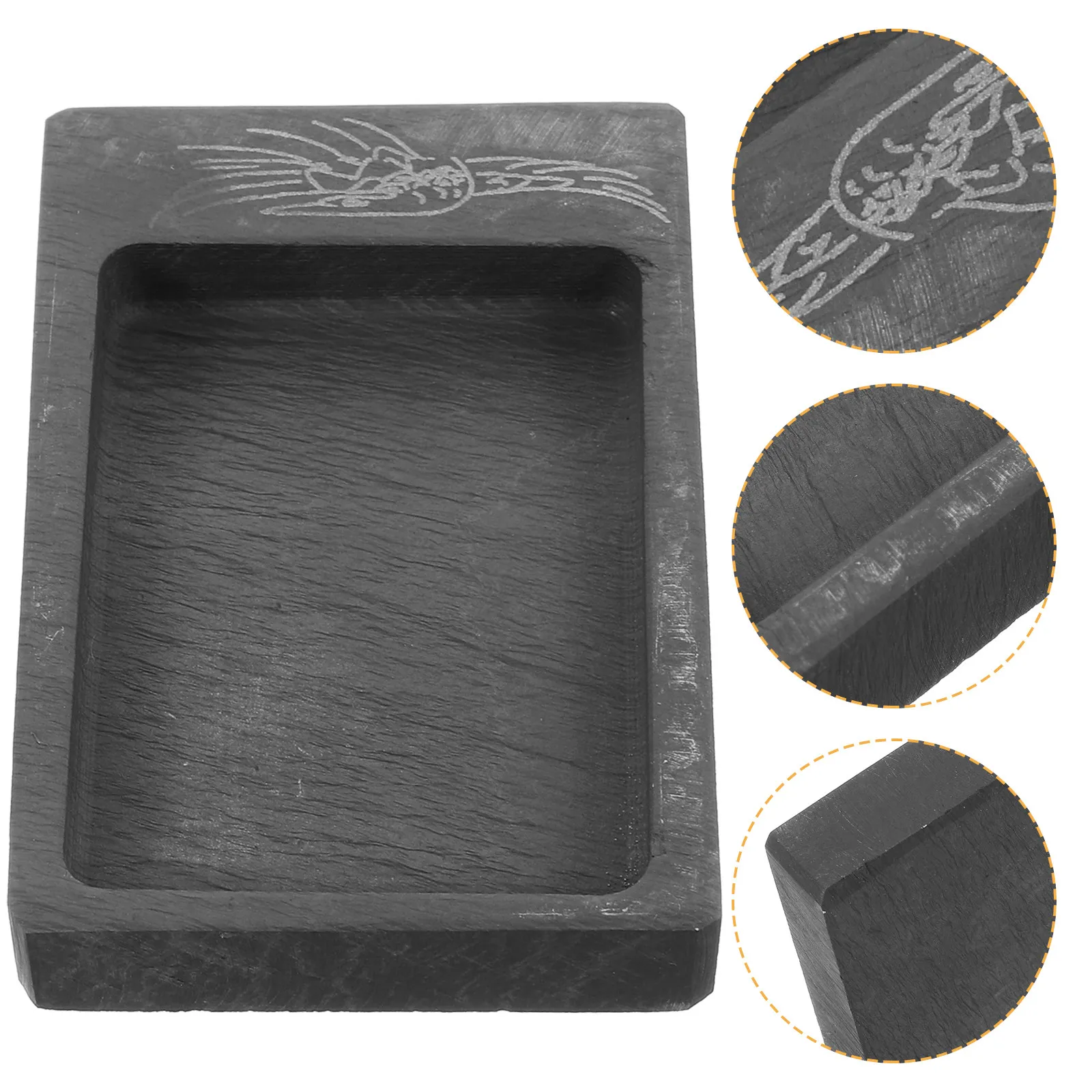 

Mini Calligraphy Inkslab Crafted from Selected Stone Material Wear Resistant Retro Styled for Drawing Writing Painting