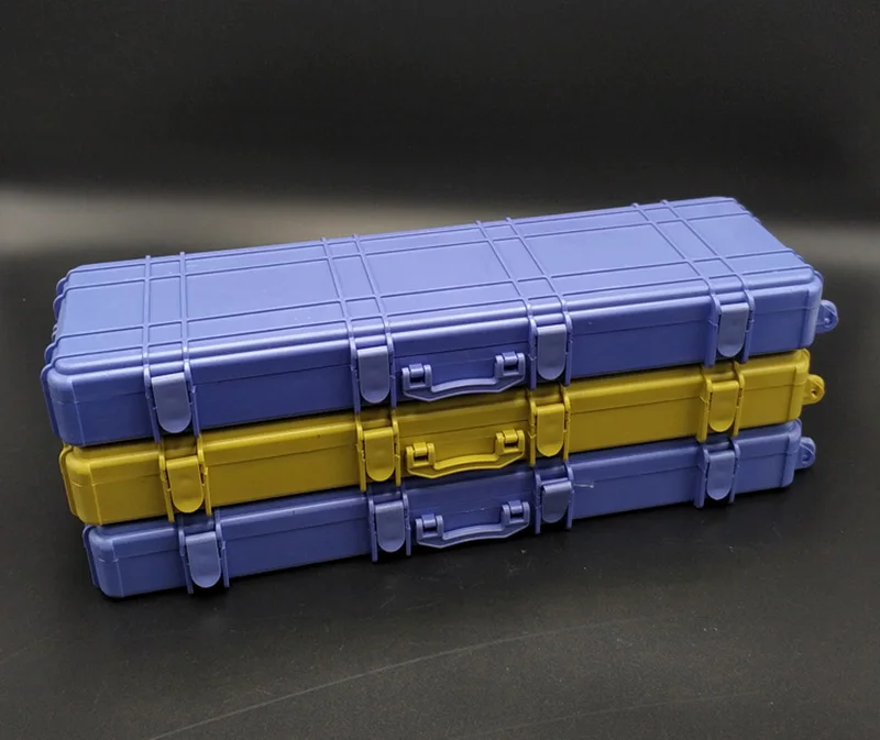 Gun Box 1/6 Scale Weapon Case Rifle Suitcase Plastic Storage Box Model with Random Gun  for 12\'\' Action Figure Accessories