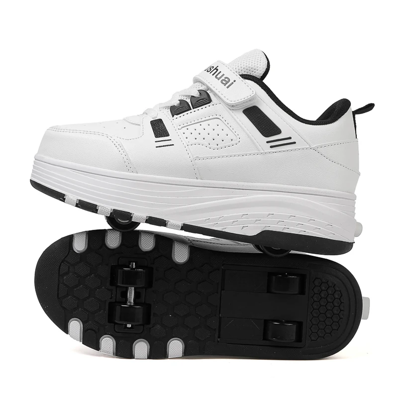 Kids 4‑Wheel Retractable Roller Skate Shoes, Hidden Wheeled Sneakers for Boys Girls Students, Outdoor Sports Footwear - view 5