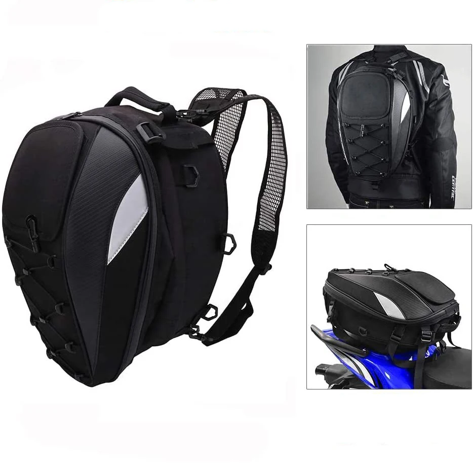 

Motorcycle Saddle Bag Motorcycle Bag-Waterproof Motorcycle Backpack Dual-purpose Backpack Motorcycle Helmet Bag Outdoor Camping