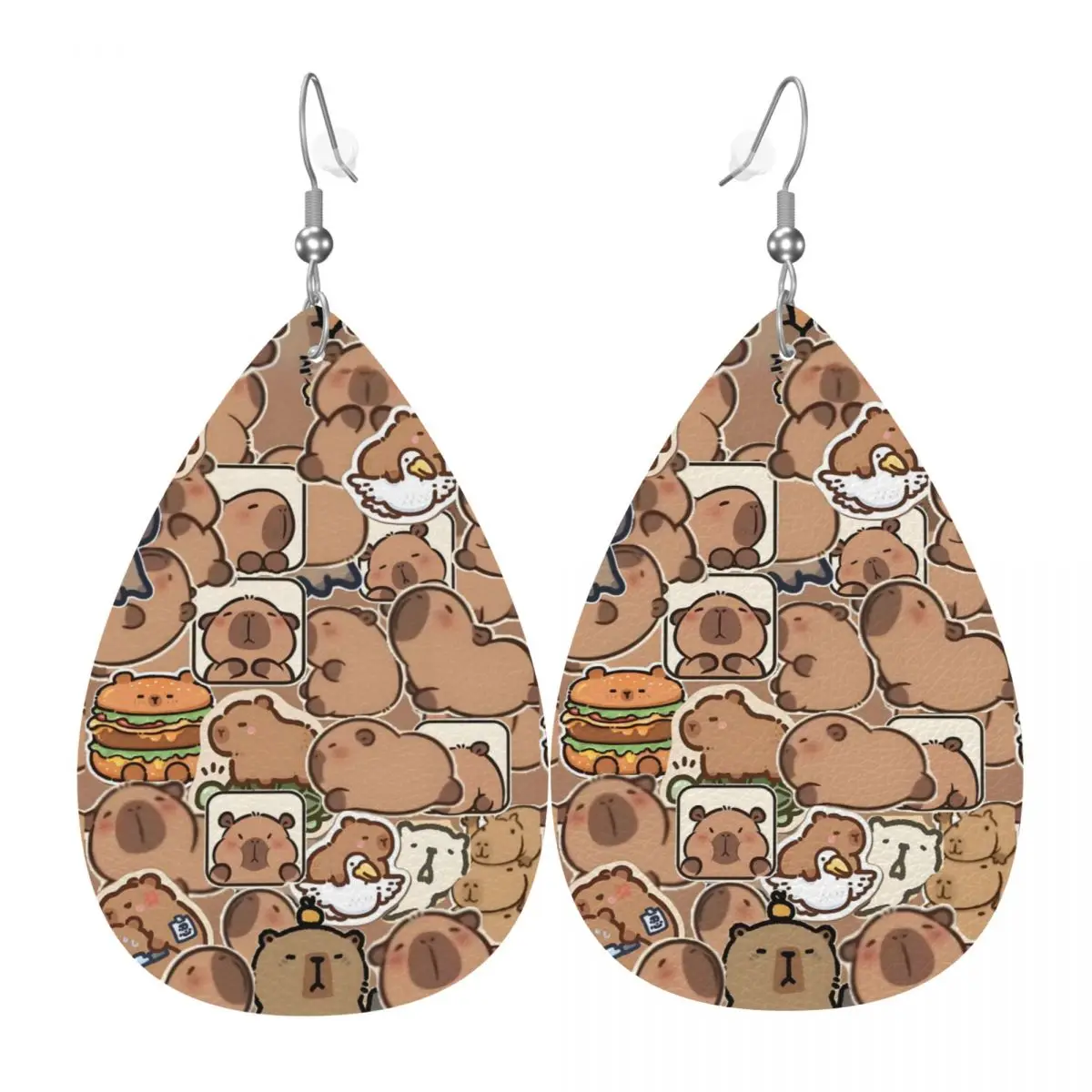 

Забавные серьги из ПВХ с капибарой на заказ, висячие серьги, ювелирные изделия для женщин, подарок для жены, матери