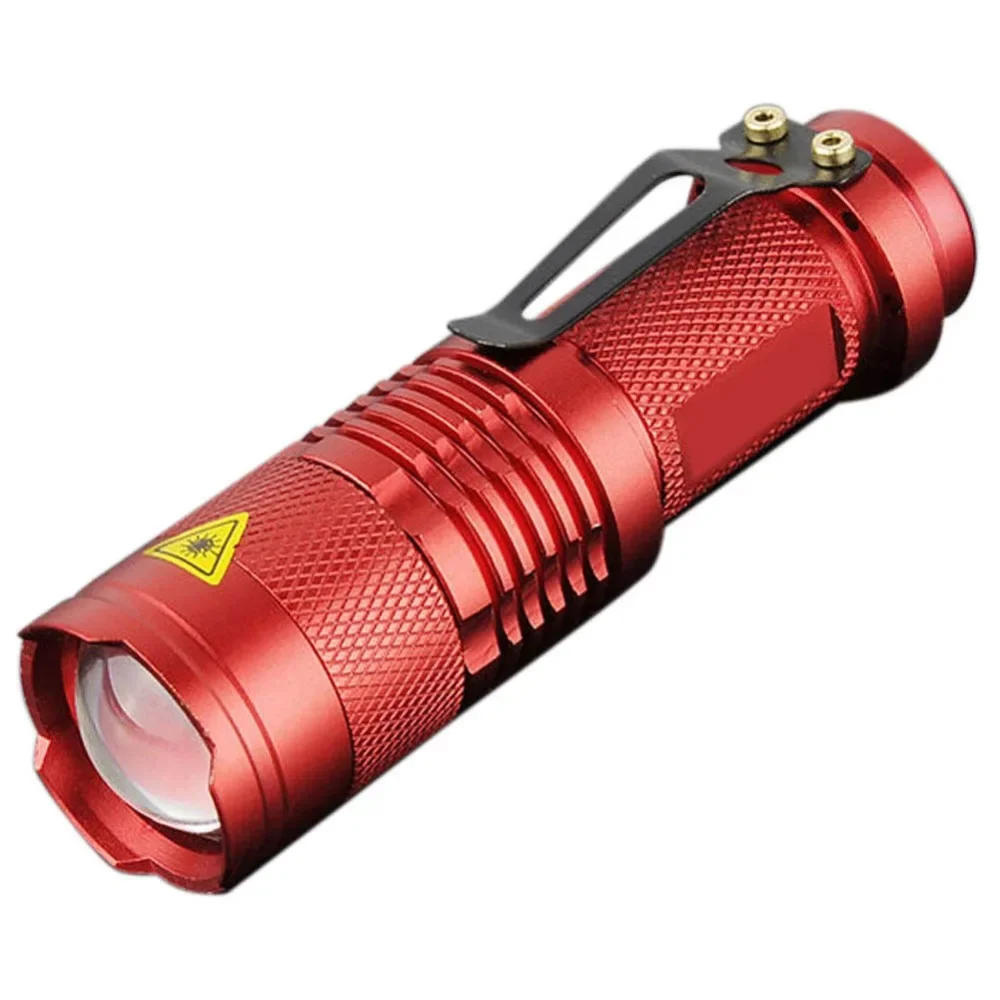 Linterna LED portátil de 2000lm, minilinterna LED impermeable, 5 colores, 1 modo, con zoom, AA 14500