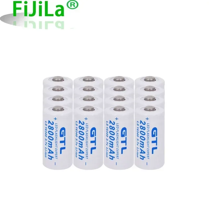 2021 New 3.7V 2800mAh Lithium Li-ion 16340 Battery CR123A Rechargeable Batteries 3.7V CR123 For Laser Pen LED Flashlight Cell