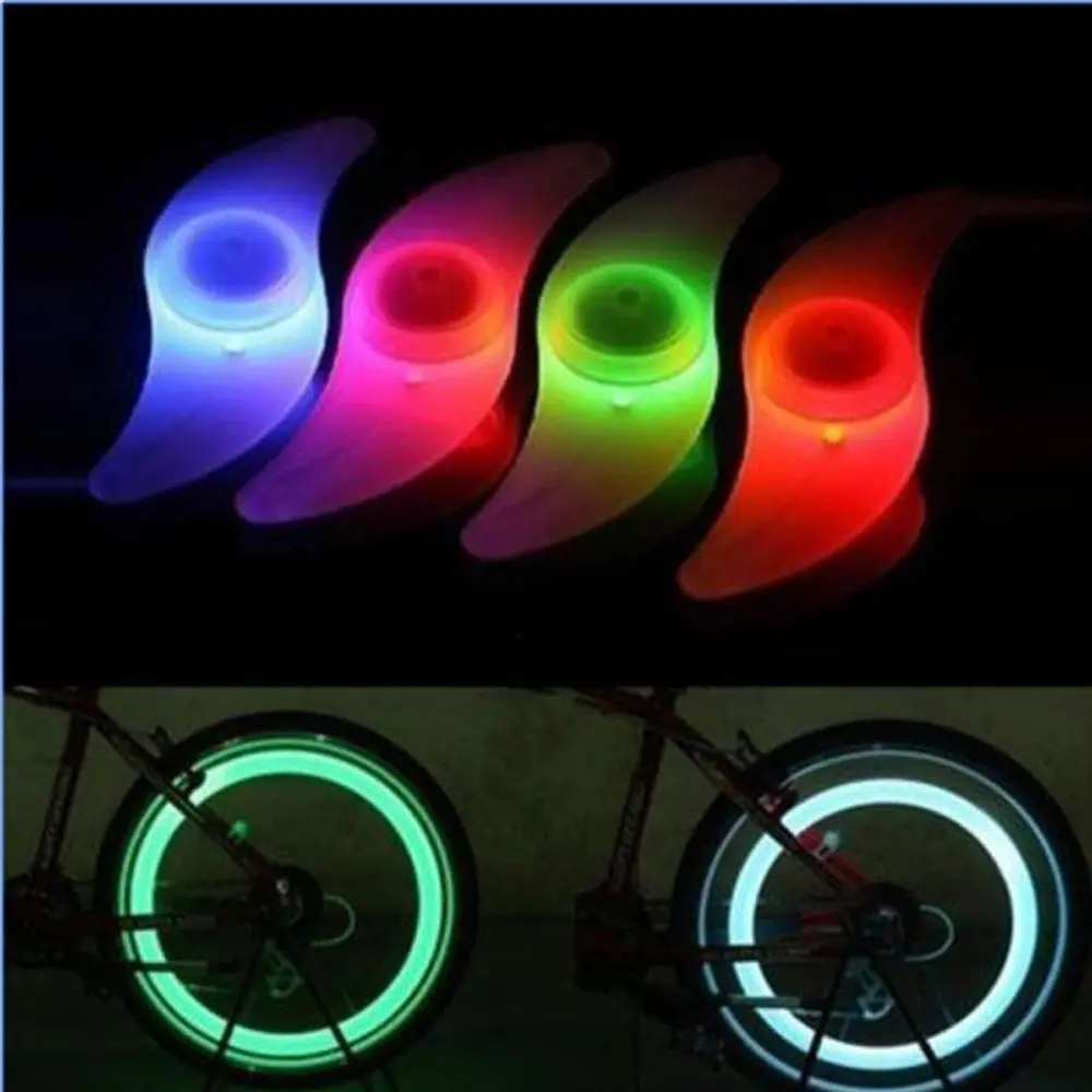 1Pcs Bicycle Spokes Lamp Cycling Bike Willow LED Wheel Wire Lights Waterproof Bike Cycling Lamp Tire Valve Caps Wheel