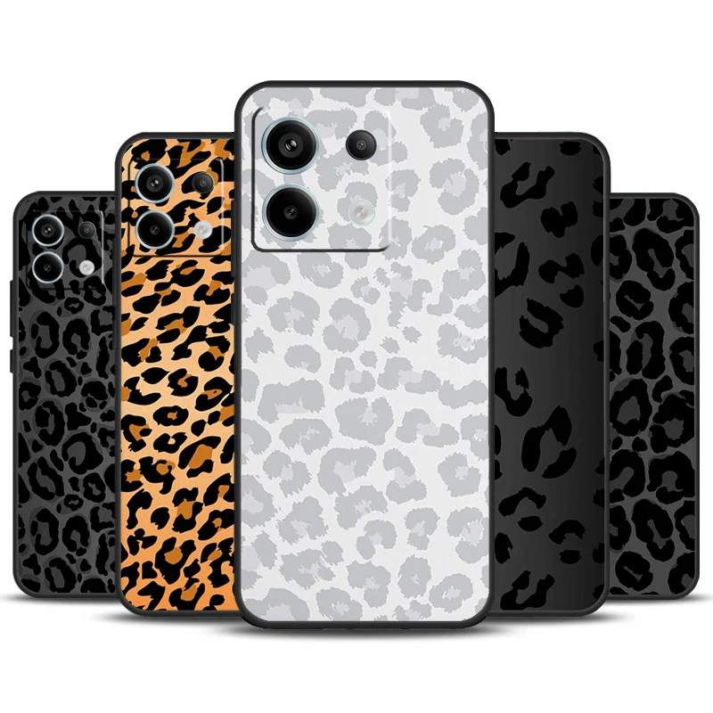 Leopard Print Black Cheetah Pattern Case For Xiaomi Redmi Note 13 Pro Plus Note 12 11 9 10 11S 10S 12S Redmi 13C 10C 12C Cover