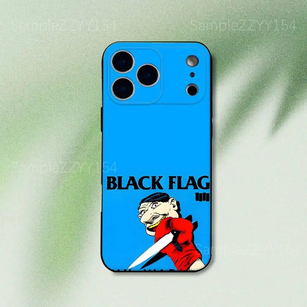 حافظة هاتف My War بعلم أسود لهاتف iPhone 17,16,15,14,13,12,Pro,Max,Plus,E,SE4,Air,Mini Black Soft Funda