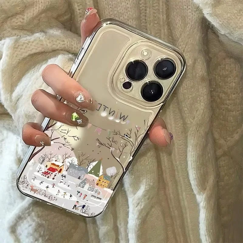 Beautiful Winter Snow Phone Case For Samsung Galaxy S25 S24 S23 S22 S21 FE Plus FE Ultra A15 A16 A35 A52 A53 A55 5G Clear Cover - náhled 2