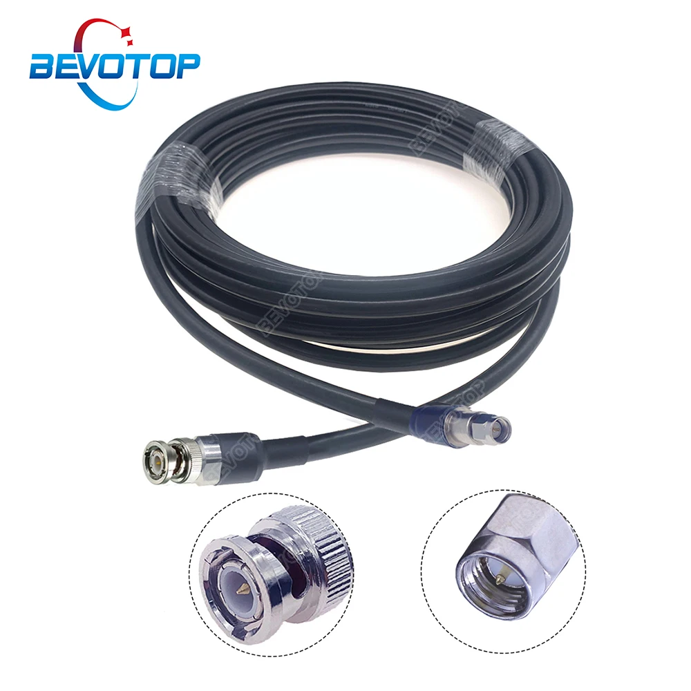BNC Male to SMA Male Plug LMR400 50-7 Cable Low Loss 50 Ohm RF Coaxial Extension Jumper Pigtail Adapter BEVOTOP Connector Cable