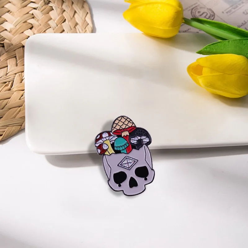Mushroom Enamel Pins Cartoon Fairy Unicorn Skull Brooches Cute Plant Lapel Pin Badge for Backpack Clothing Jewelry Gift