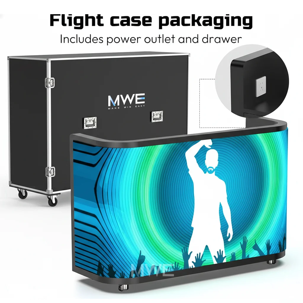 Reinforced Frame LED DJ Booth Adapt Frequent Moving Tour Music Event DJ Console