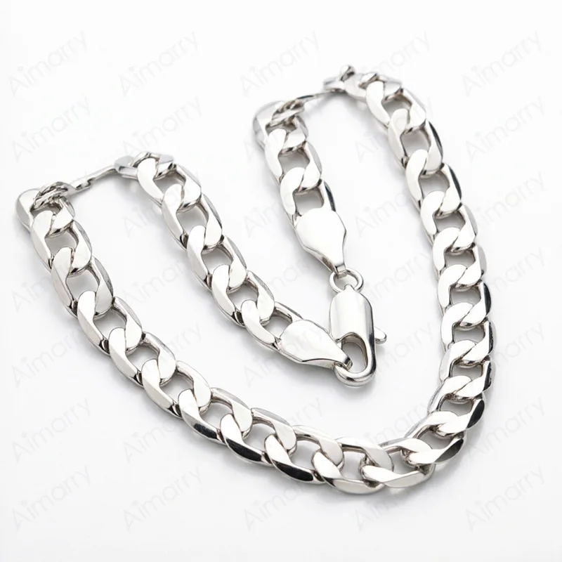 925 Sterling Silber 12mm Dominierende Verschlungene Halskette 16-30 Zoll Unisex Party Bankett Verlobung Hochzeit Modeschmuck – Detail 4