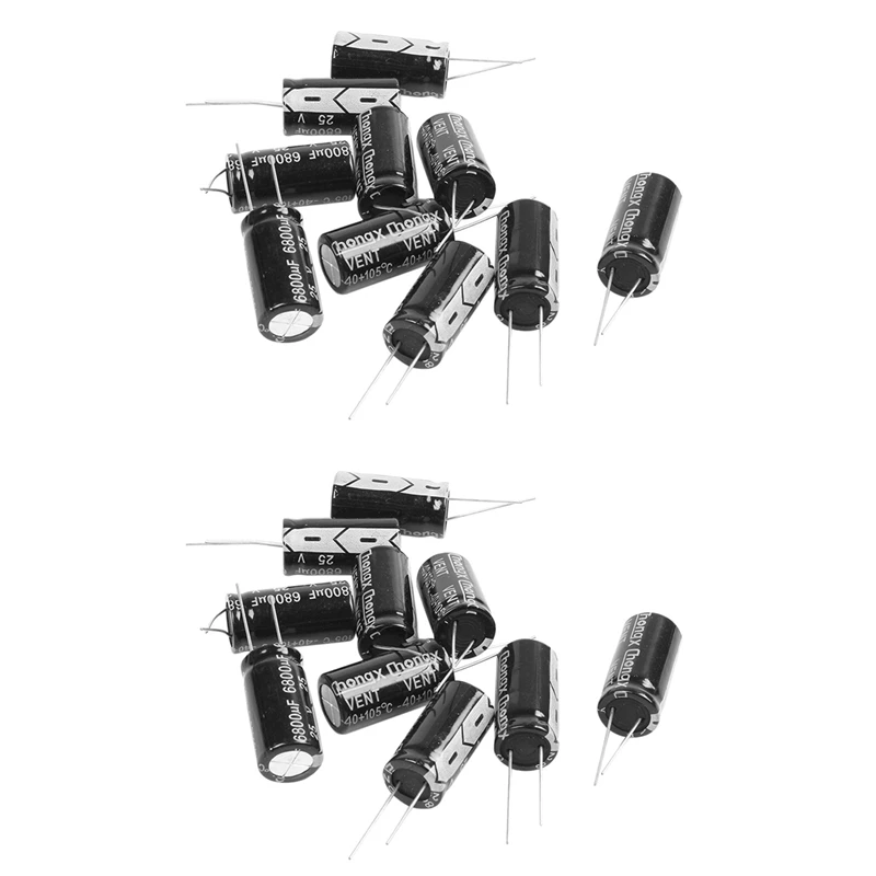 20 Pcs 16Mm X 30Mm 6800UF 25V Polarized Radial Electrolytic Capacitor