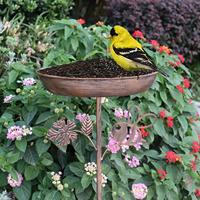 Bird Bath Birdbath Gift Heavy Duty Stylish Water Bowl Birdfeeder Bird Feeder with Stake for Park Courtyard Outdoor Deck Porch