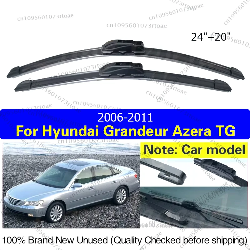 

For Hyundai Grandeur Azera TG 2006 - 2011 Wiper LHD Front Wiper Blades Windshield Windscreen Clean Window Rain Brushes 24"+20"