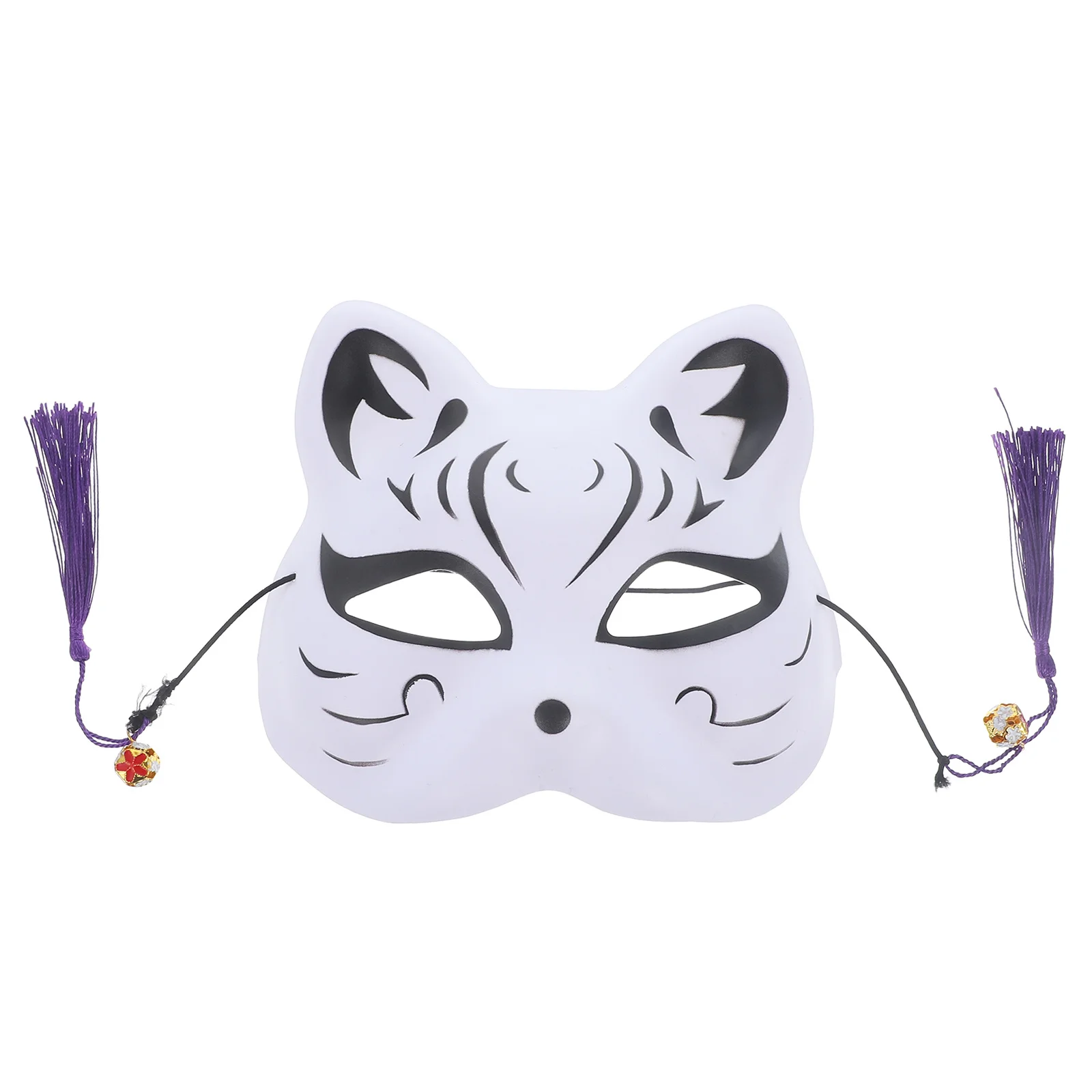 Maschera per gatti in stile giapponese, plastica ambientale, leggera, perfetta per oggetti di scena fotografici per feste cosplay