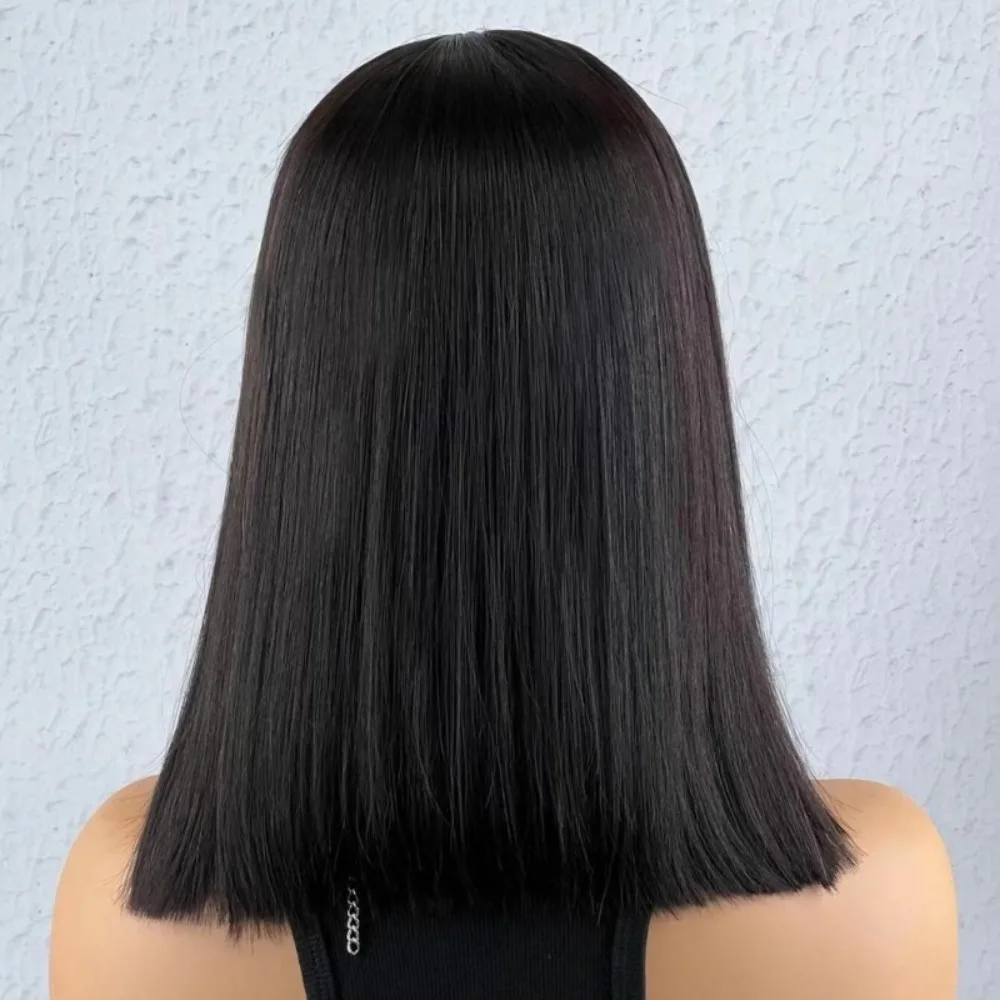 جودة عالية مستقيم بوب 13*4 أمامي الدانتيل اللون الطبيعي باروكة من شعر طبيعي البرازيلي عذراء ريمي 200% الكثافة كامل اليد النسيج #2