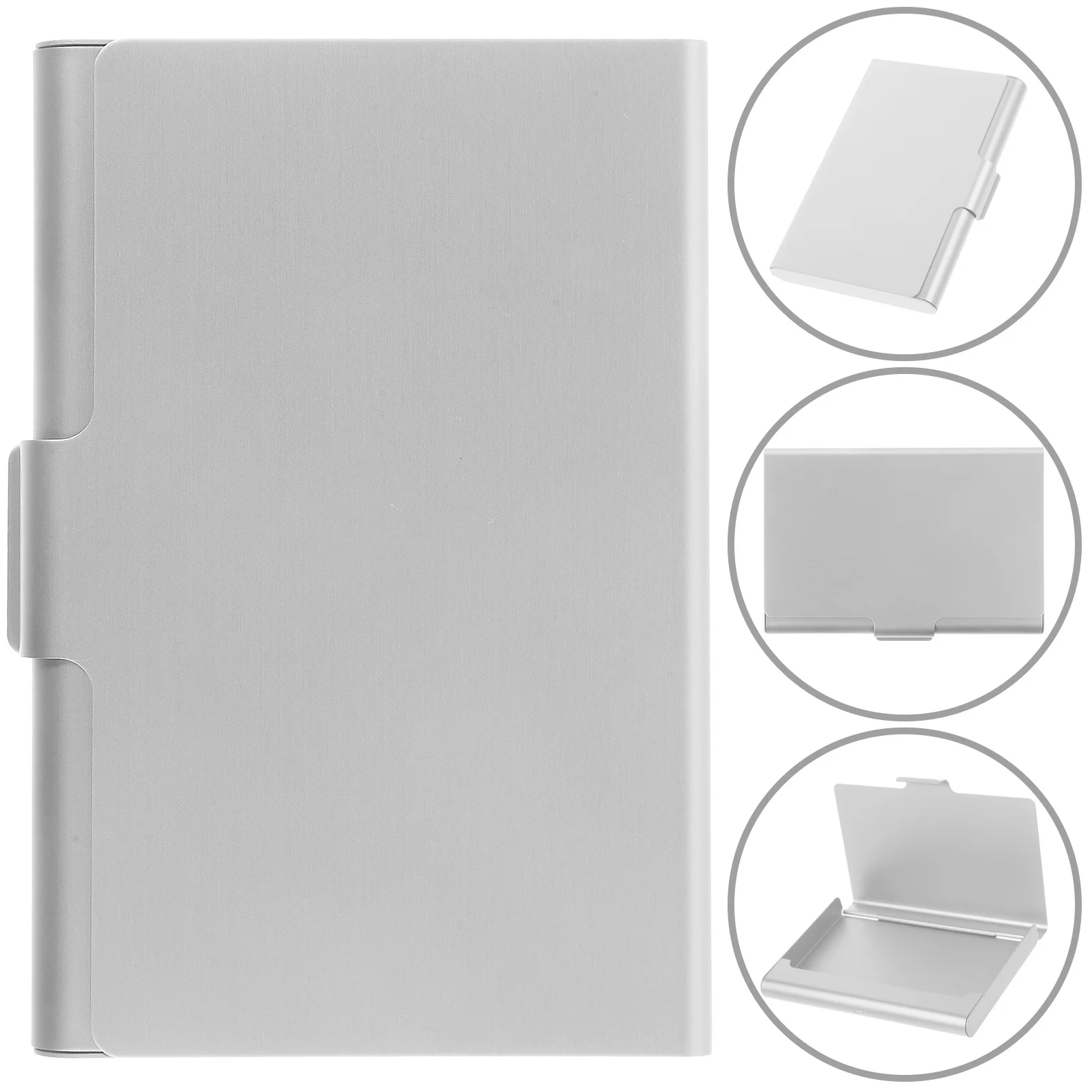 

Business Card Holder Box Aluminum Alloy Desktop Organizer for Office Clinic Travel Use Portable Storage Case Multi-Function Name