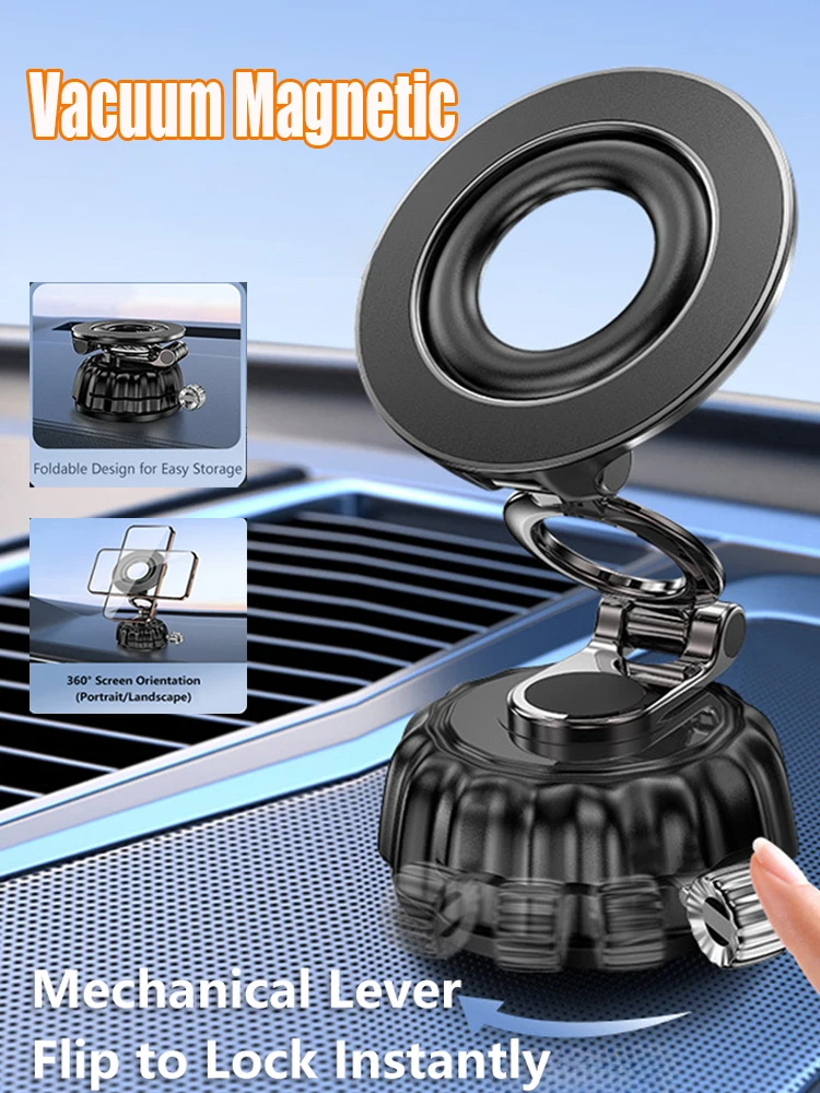 

For Magsafe Car Phone Holder Suction Cup Vacuum Magnetic Phone Stand 720° rotatable and Foldable Suction Cup Phone Holder New